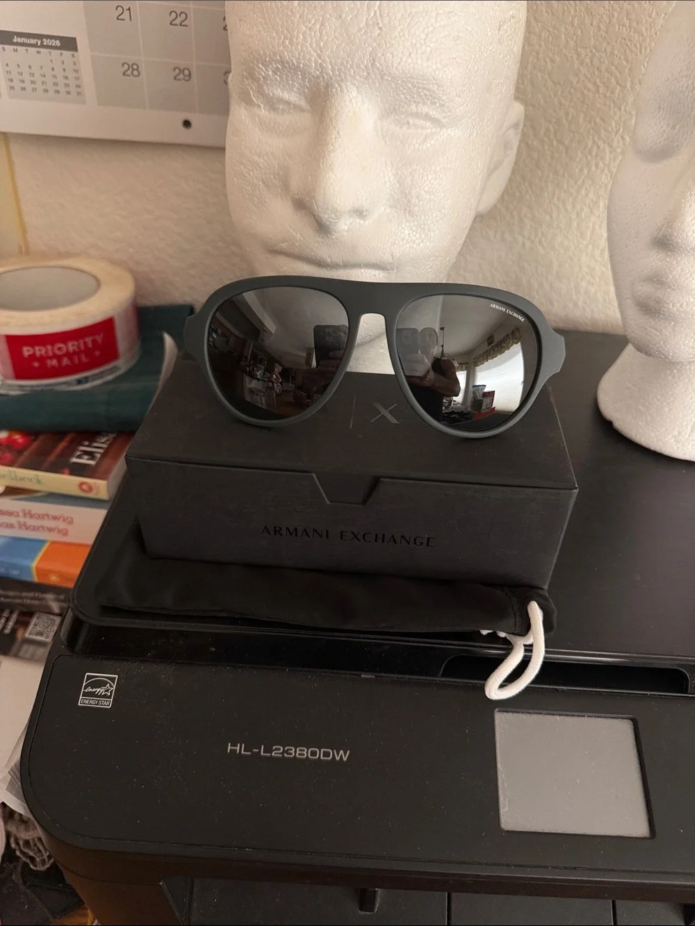Armani exchange a/x 4126 su 58mm blk mirrored sunglasses